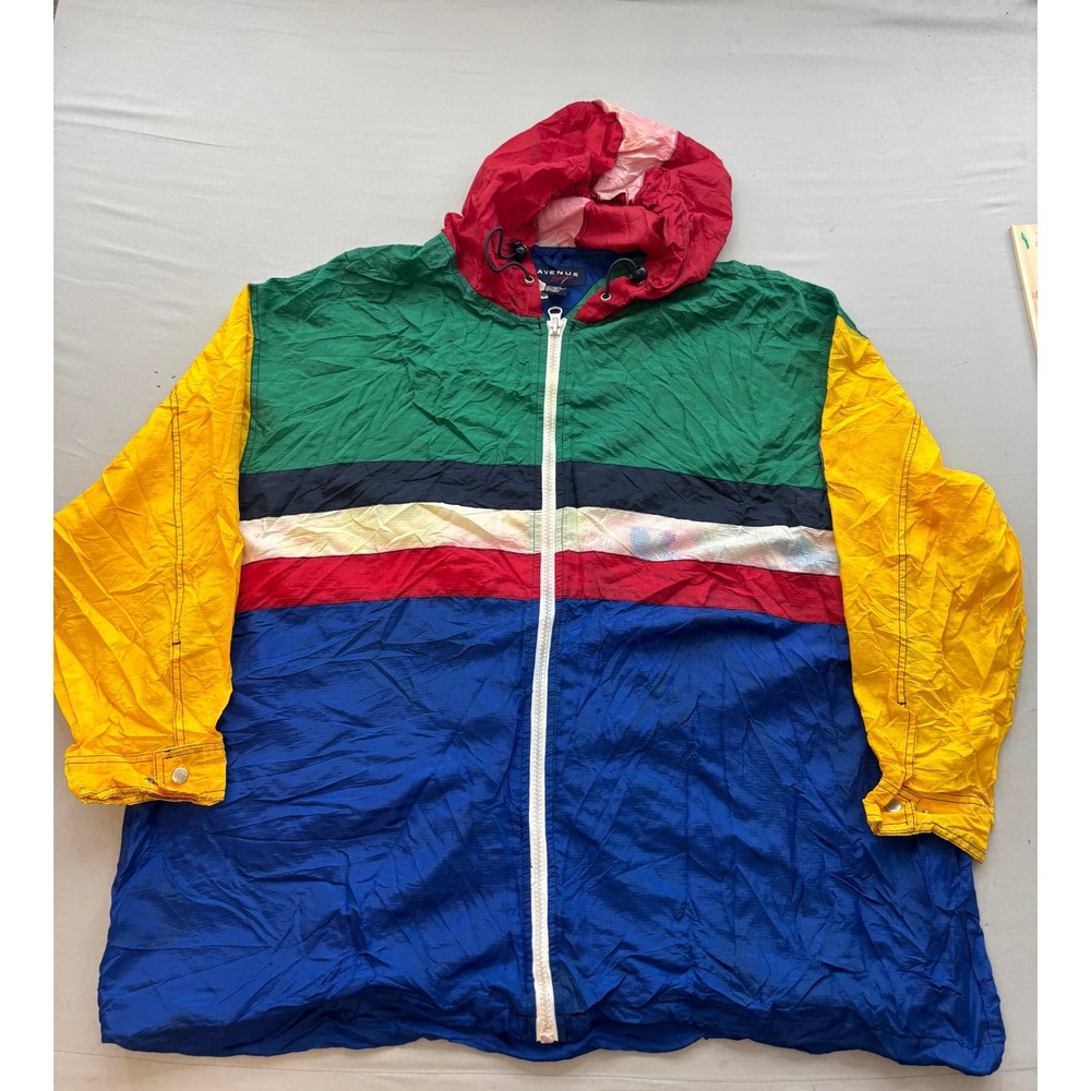 Avenue Sport America Collection Colorblock Windbreaker Jacket Plus Size 26/28